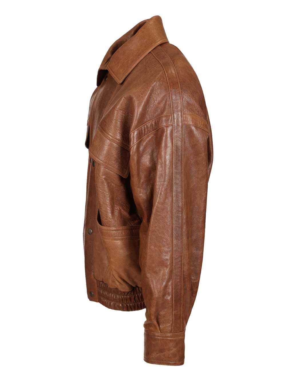 Saint Laurent Leather Jacket Giacche - Marrone | 4ba0a746748fb5d541ccec76ef0004cefc6b63bd