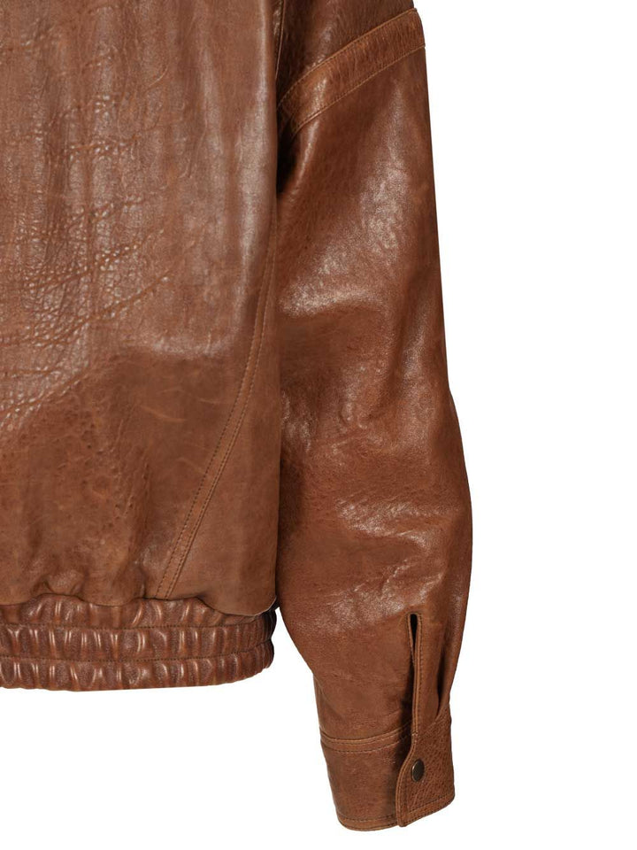 Saint Laurent Leather Jacket Giacche - Marrone | c1159f0450b2031e0884574c2102bfc11fa1abfc