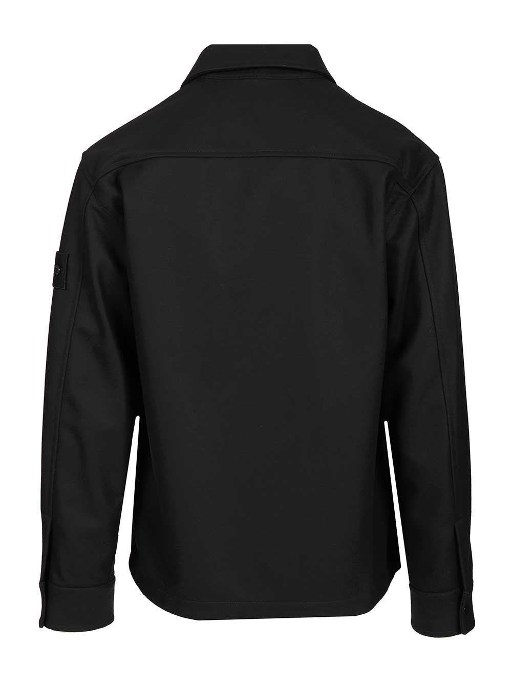 Stone Island Wool Blend Overshirt Shirts - Blu | 7dab9e7178b96de12f51363c530f7996a999e294