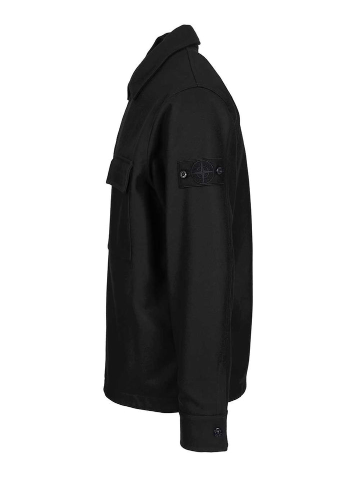 Stone Island Wool Blend Overshirt Shirts - Blu | ffedfcbd2f8f5782a3206edbd509b36fb12e1faa