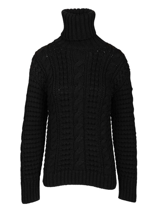 Virgin Wool Sweater Knitwear Nero