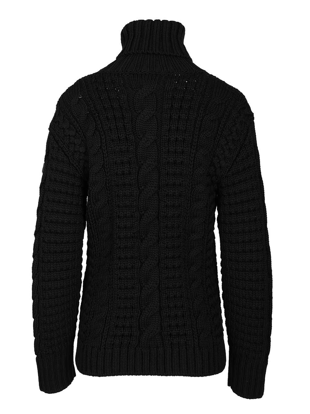 Moncler Genius Virgin Wool Sweater Knitwear - Nero | be981d891f790beecbdd393b5ac7ded40879a17c