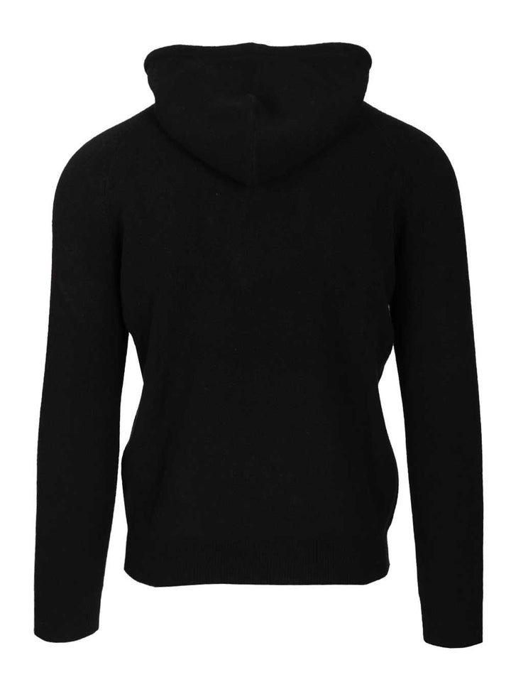 Al Duca D'Aosta Mohair Hooded Sweater Knitwear - Nero | b3173e84c56a99a7d070fc4fe67c95452900bed9