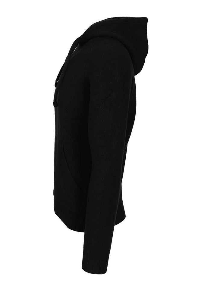 Al Duca D'Aosta Mohair Hooded Sweater Knitwear - Nero | c7abe855aeeedeb0caa4eeca5a8682a8b49566ae