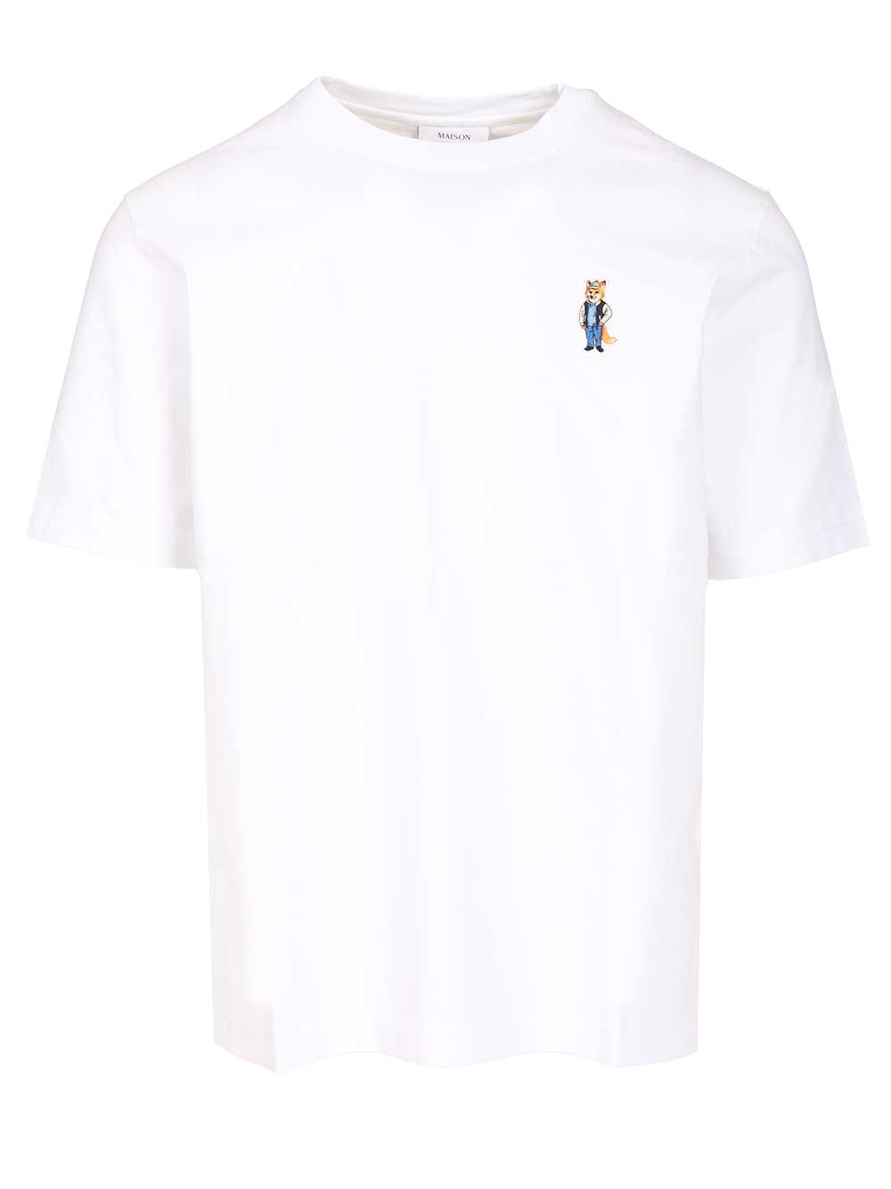 Maison KitsunÉ With Dressed Fox Embroidery T-Shirt - Bianco | df09572a71f1aff005736e6ebe83ac9af0339f84