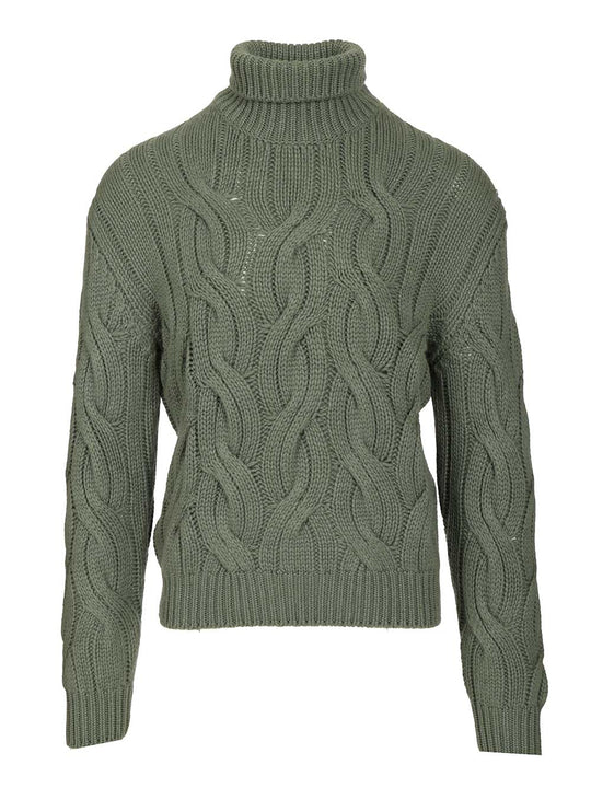 Cashmere Cable Knit Sweater Knitwear Verde