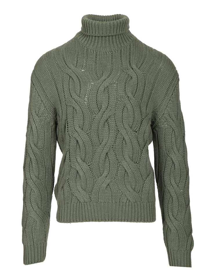 Mauro Ottaviani Cashmere Cable Knit Sweater Knitwear - Verde | 5a9d4392c6440e632de5b68153ba089bd601ed33