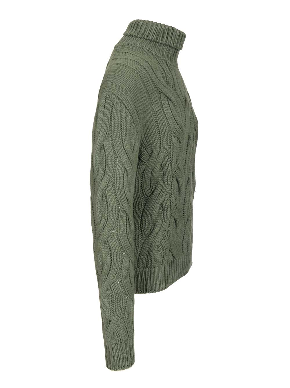 Mauro Ottaviani Cashmere Cable Knit Sweater Knitwear - Verde | 96ff96970f2109315d7397a4841f020e82af9c52
