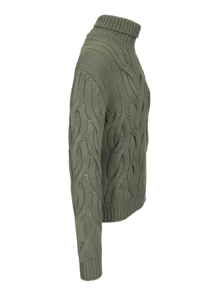 Mauro Ottaviani Cashmere Cable Knit Sweater Knitwear - Verde | 96ff96970f2109315d7397a4841f020e82af9c52