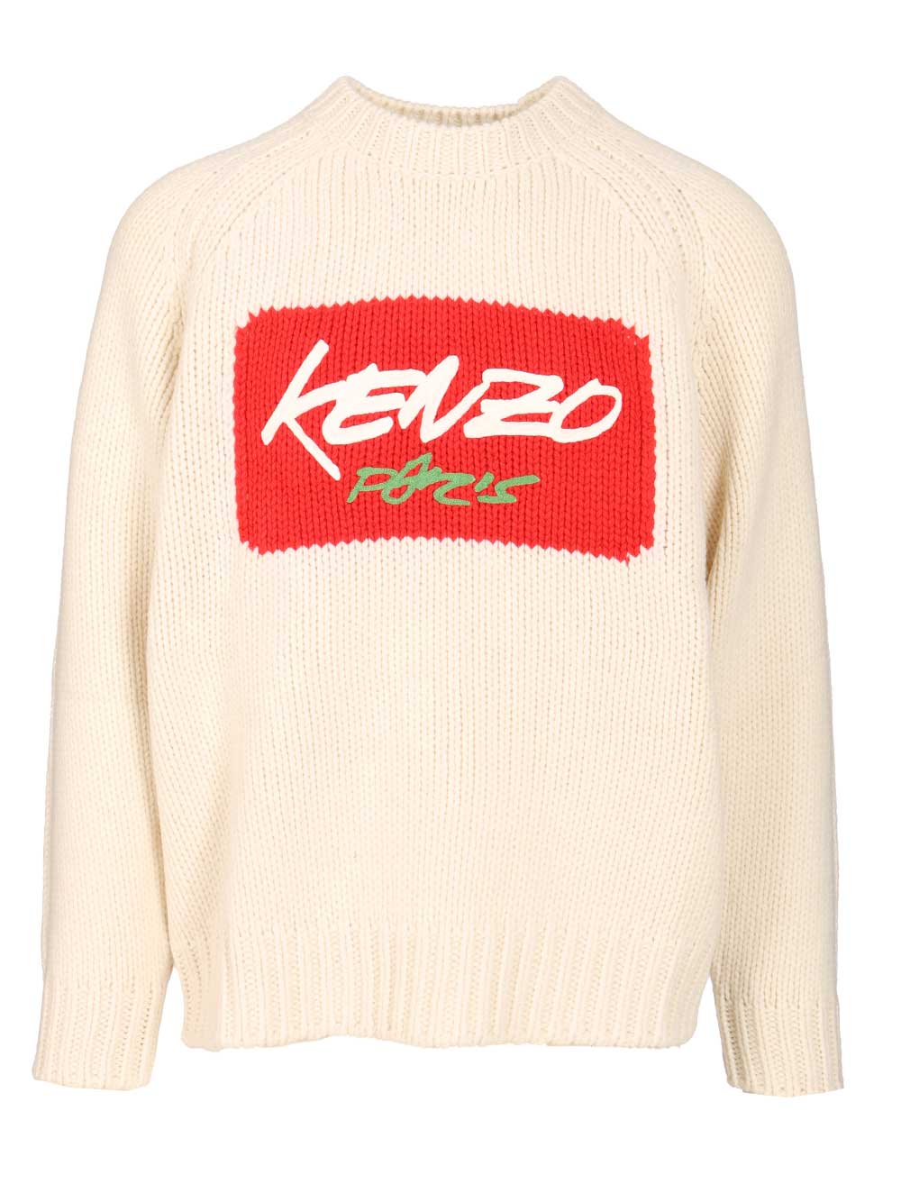 Kenzo Kenzo Futura Sweater Knitwear - Bianco | 115f006c114dfa025ae13945000e2e9703ba8a2b
