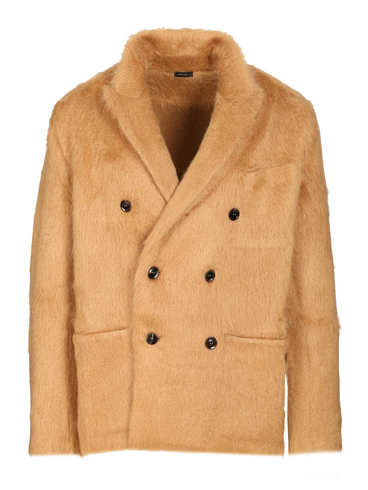 Tom Ford Double-Breasted Mohair And Cashmere Jacket Giacche - Beige | d4929e73a9538b2b068edf818d1d158f58ff82f0