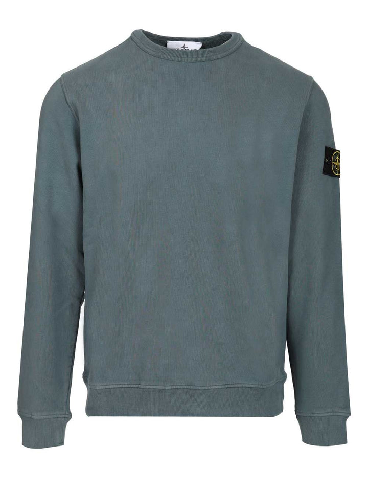 Stone Island Organic Cotton Sweater Sweatshirts - Verde | 4d568122f7ce388e9c390118de9a8b80eeac2c09
