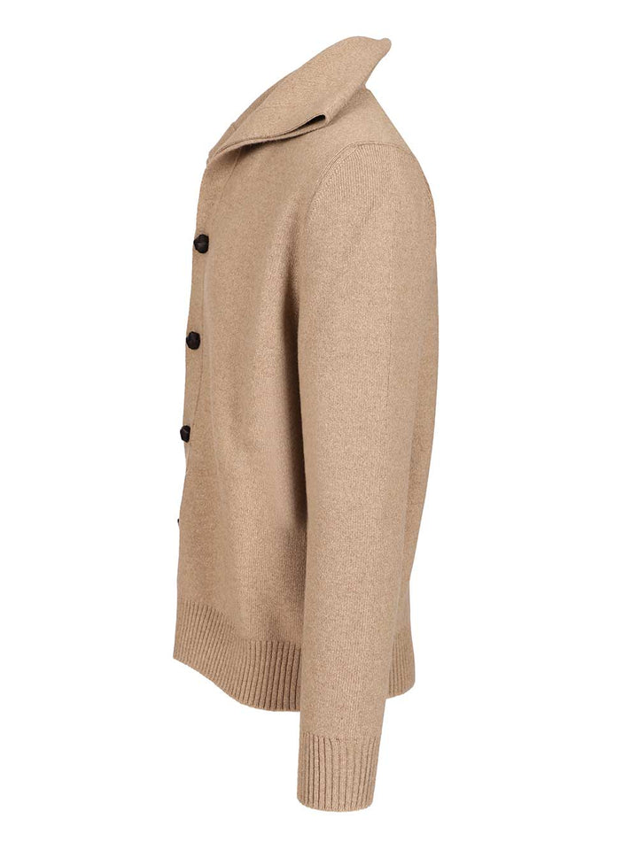 Bottega Veneta Compact Wool Cardigan Knitwear - Beige | 7b35040281456061535f4d4e3f7126e81226a82e