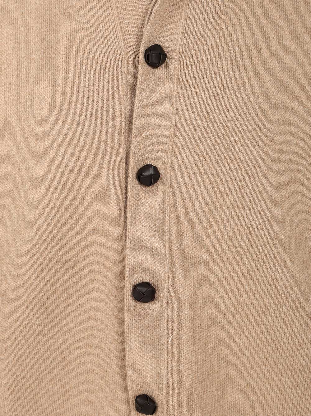 Bottega Veneta Compact Wool Cardigan Knitwear - Beige | e9c6664cbdaf1ff7264bc53a239457165f26bc64