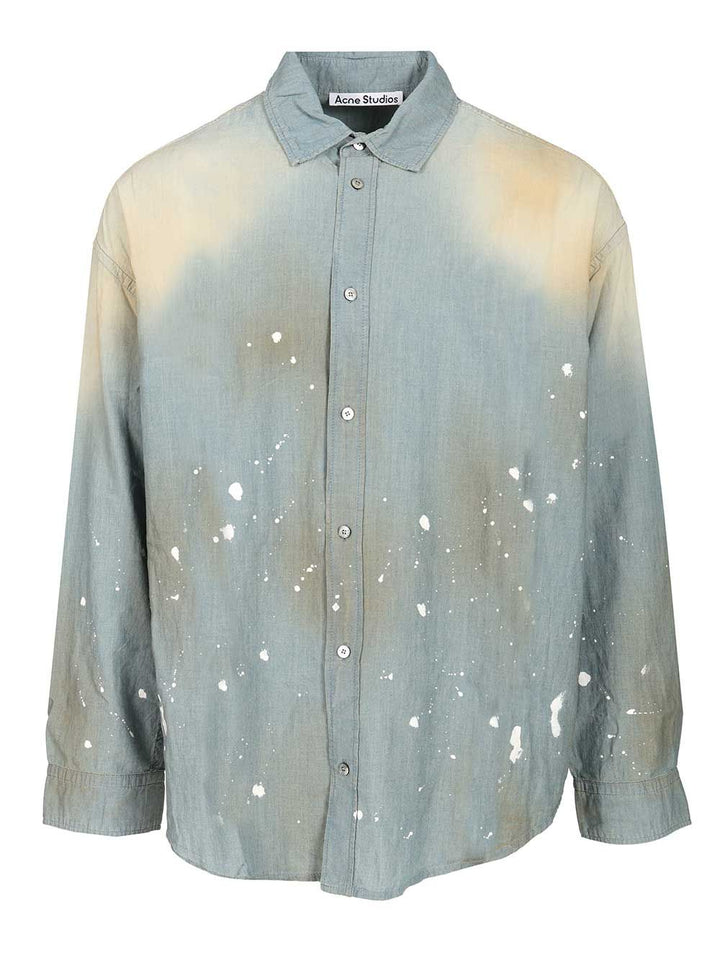Acne Studios Cotton Shirt Casual - Blu | 339b075fc80487c2dc300a61ca82fc26b2a21168
