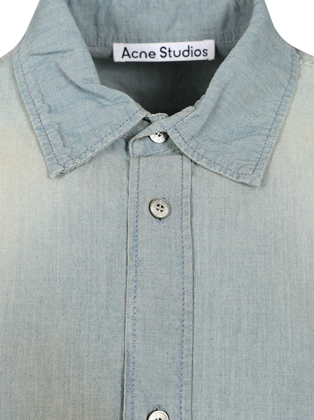 Acne Studios Cotton Shirt Casual - Blu | ff8a134359e48859f2550568cbc0a25af1acd880
