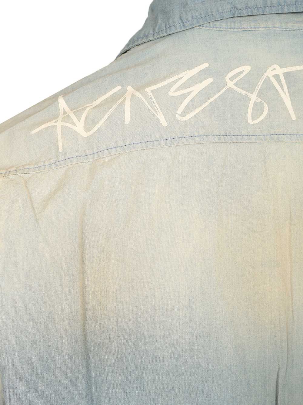 Acne Studios Cotton Shirt Casual - Blu | 37da3cfd0255d5c6719b461e843980e43c6cb28a