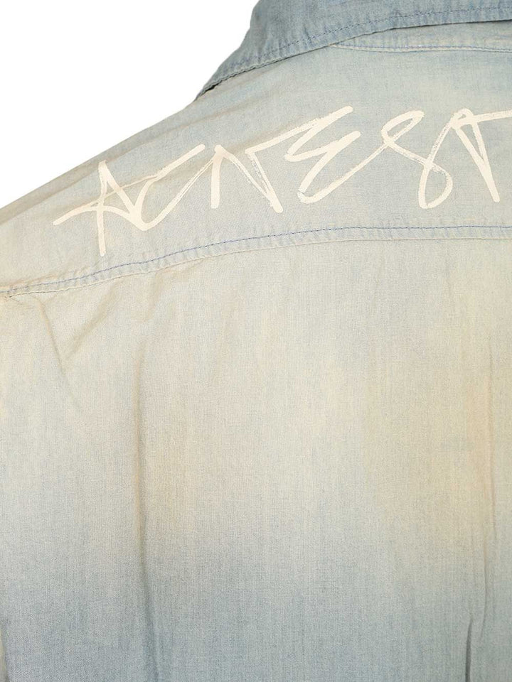 Acne Studios Cotton Shirt Casual - Blu | 37da3cfd0255d5c6719b461e843980e43c6cb28a
