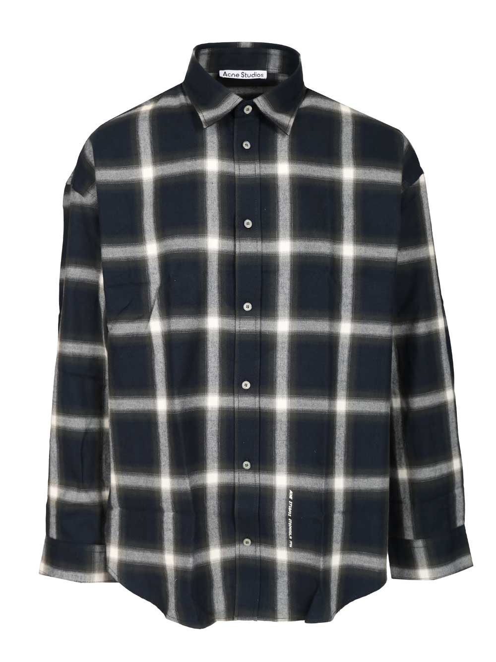 Acne Studios Checked Cotton Shirt Shirts - Blu | 494e0ae51e0296795e08f34bacecc17bed262573