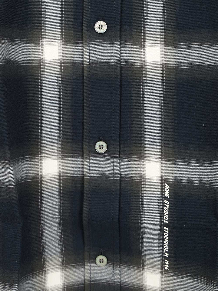 Acne Studios Checked Cotton Shirt Shirts - Blu | 18ec7e10f79e34e7e5e39647d6fbe0fd5058fad0