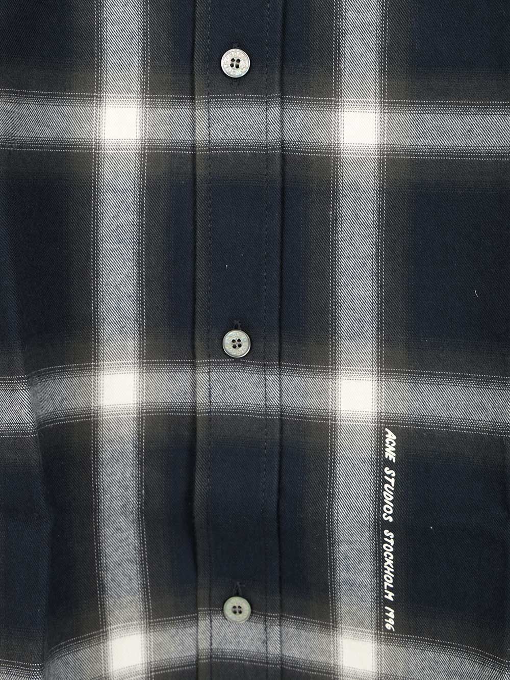 Acne Studios Checked Cotton Shirt Shirts - Blu | 65dcfa42b9645e1d272ca6f071636bdd25aa67a3