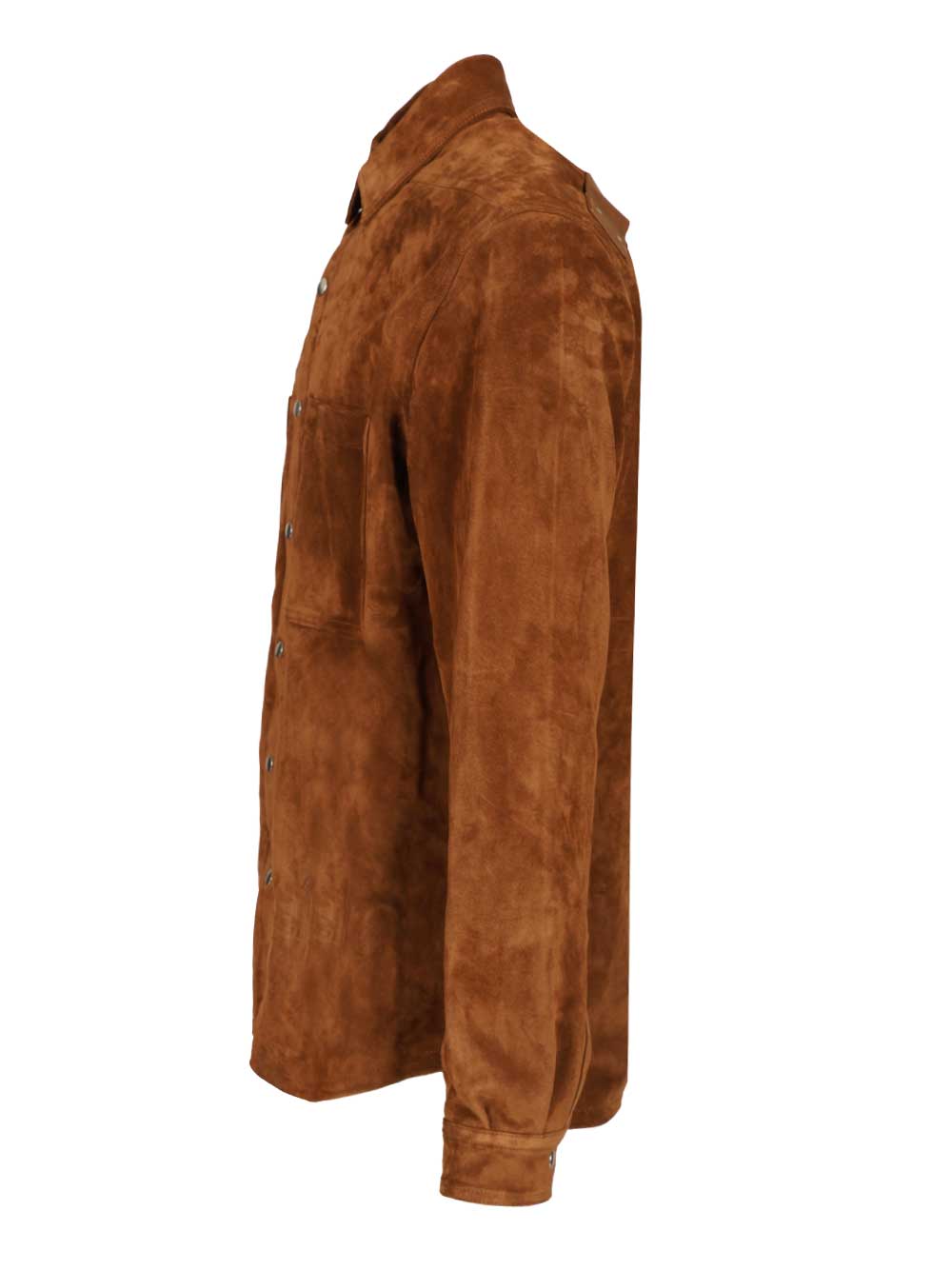 Rick Owens Suede Overshirt Giacche - Marrone | 280a2a82d9e60132bed690931196badcf23915a9