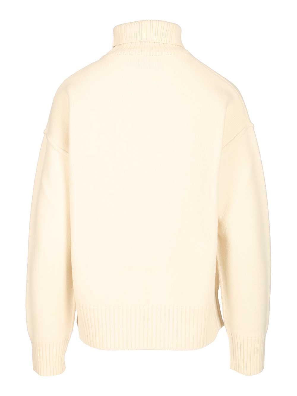 Ami Ami De Coeur Turtleneck Sweater Knitwear - Bianco | a156b82b0b8b6ce68b2db8d75caa80ef209bdcf1