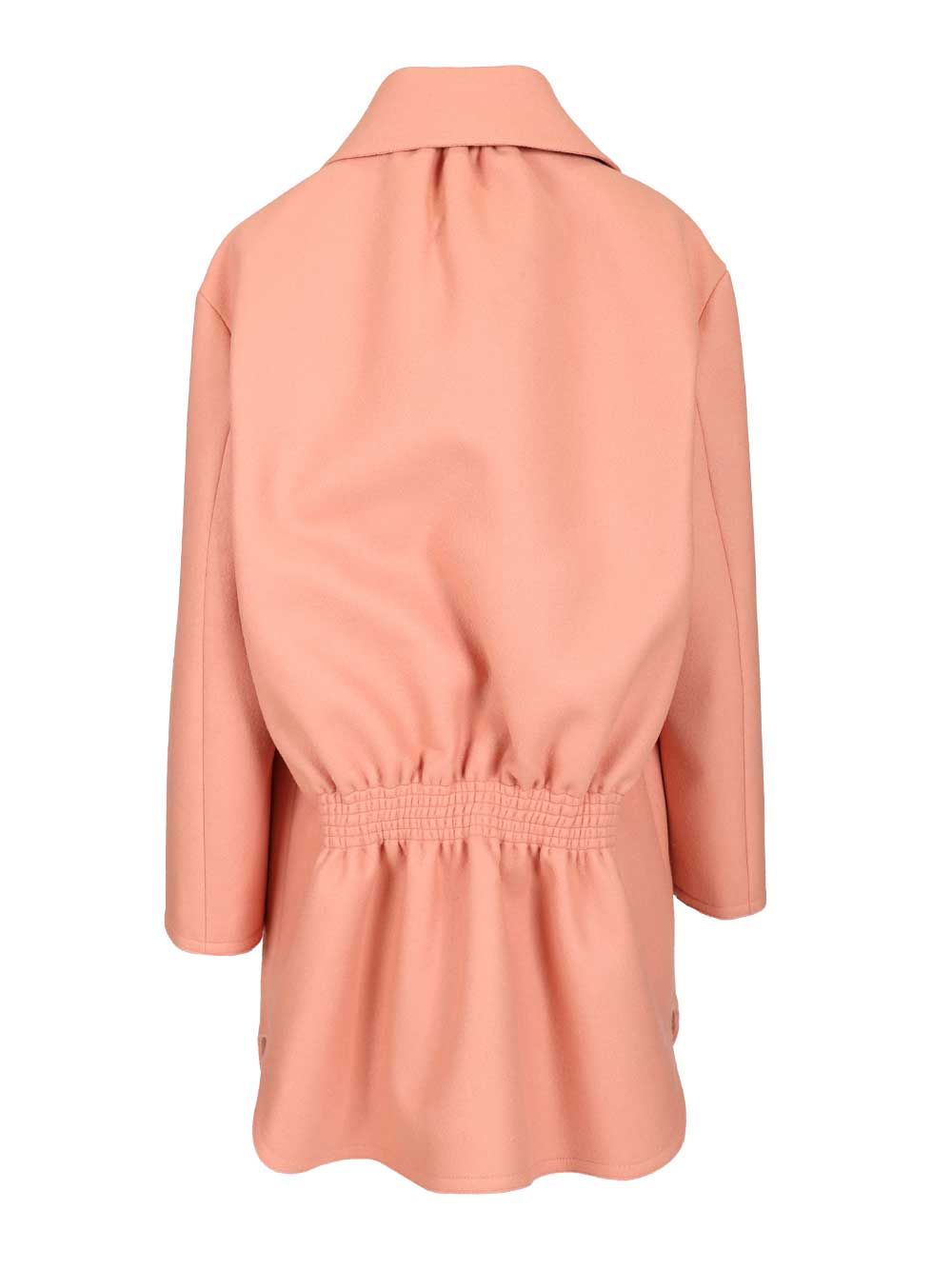Fendi Single-Breasted Midi Coat Coats - Rose | 48b11aaa06670386e96f5602c848921ea63047af