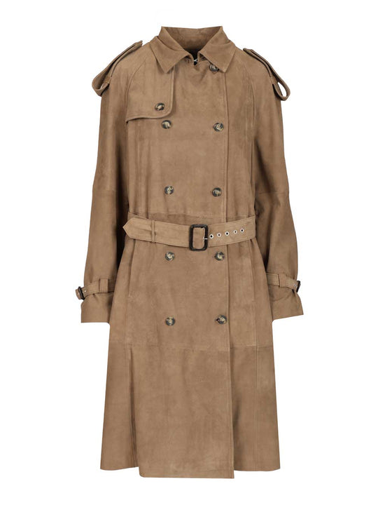 Suede Trench Coat Giacche Verde