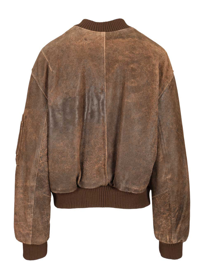 Dfour Leather Bomber Jacket Giacche - Marrone | 9aeb9d20a824aebdba758e7da2c03b4eb2232a9b
