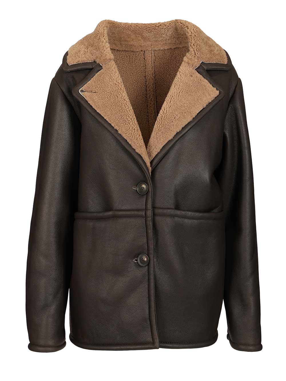 Dfour Shearling Jacket Coats - Marrone | 005823e6094d4a282f6107e8b503189ef69485c8