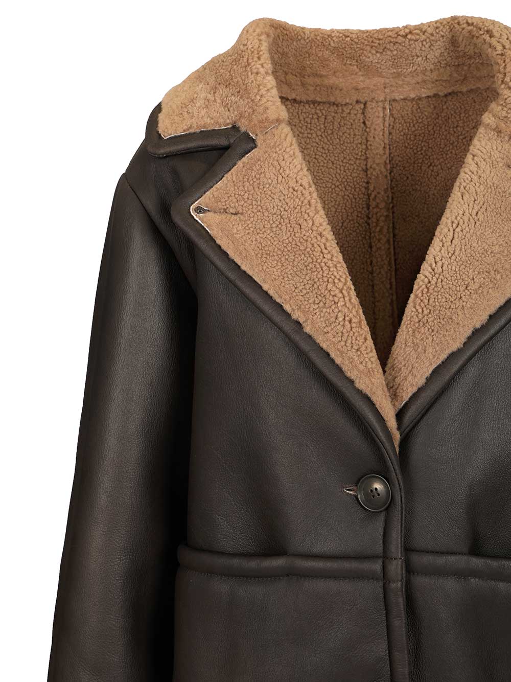 Dfour Shearling Jacket Coats - Marrone | 4221b810bf141f98befc52bb5bcc526485b4cd8a