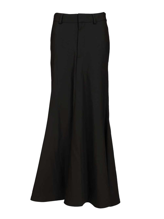 Godet Maxi Skirt Gonne Nero