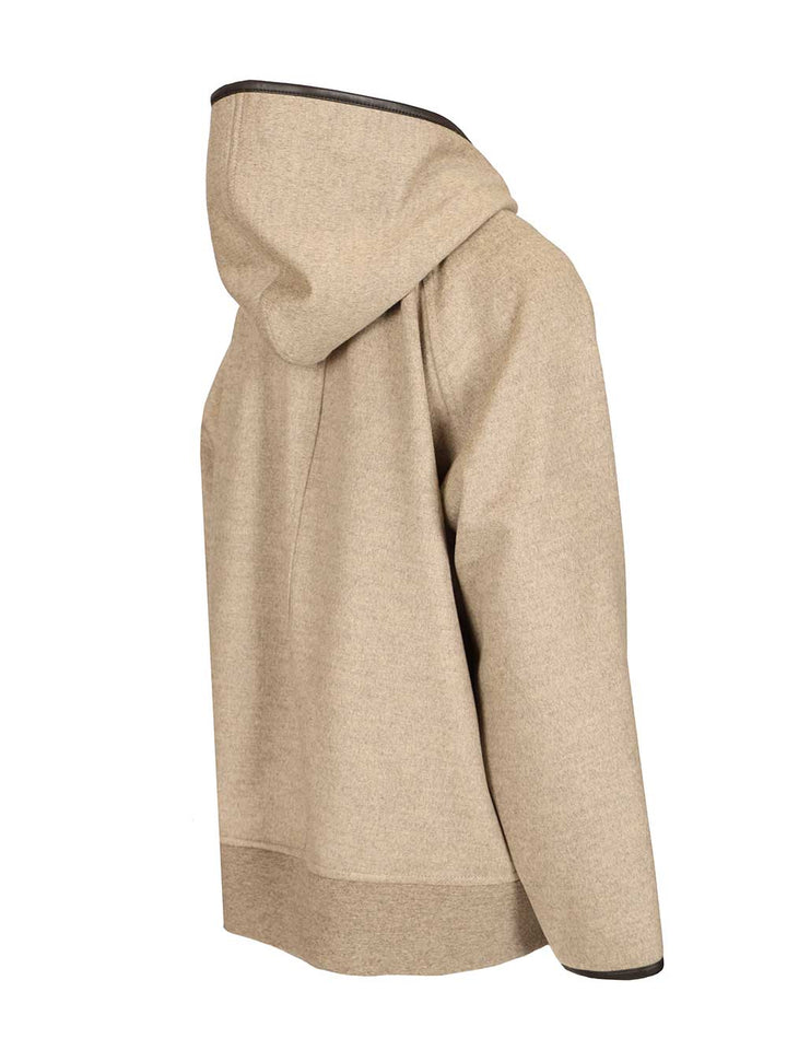 Bottega Veneta Hooded Jacket Knitwear - Grey | a316fefc9ff062ee9c0796464b2a3df26f5dd32d