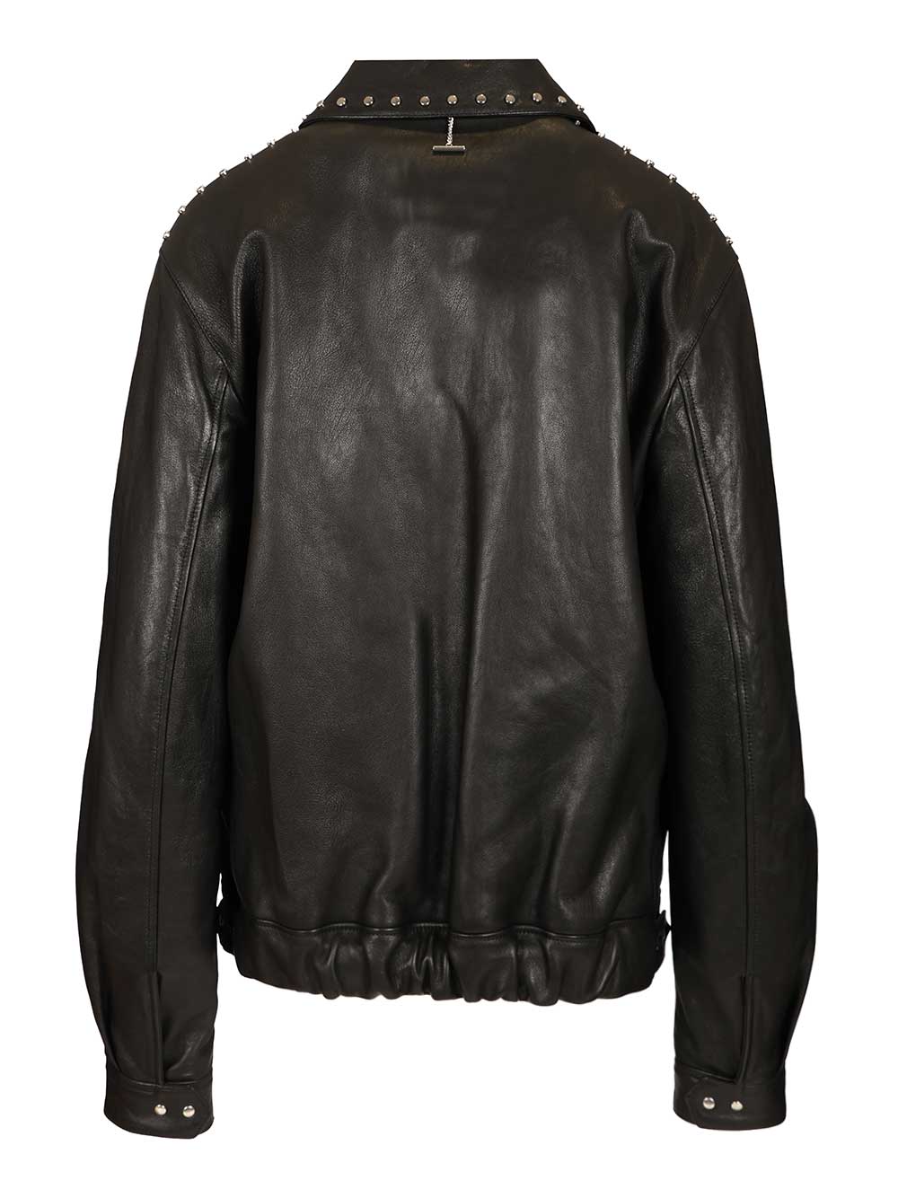 Mcqueen Leather Aviator Jacket Giacche - Nero | b18b19c373b9bf97a48a9aa596ffb445af399ac4
