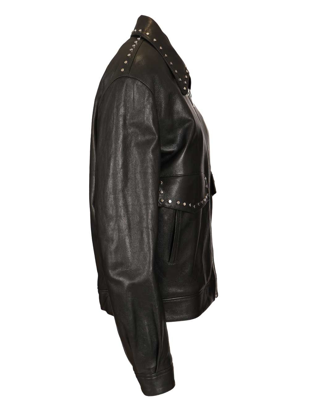 Mcqueen Leather Aviator Jacket Giacche - Nero | ff728484672ebf6d41effd50a368bba29f444801