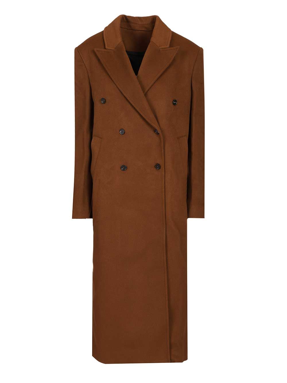 Loulou De Saison Rosco Double-Breasted Coat Coats - Marrone | 6409dd5838c0e8930c070b9263c022986dfcb918
