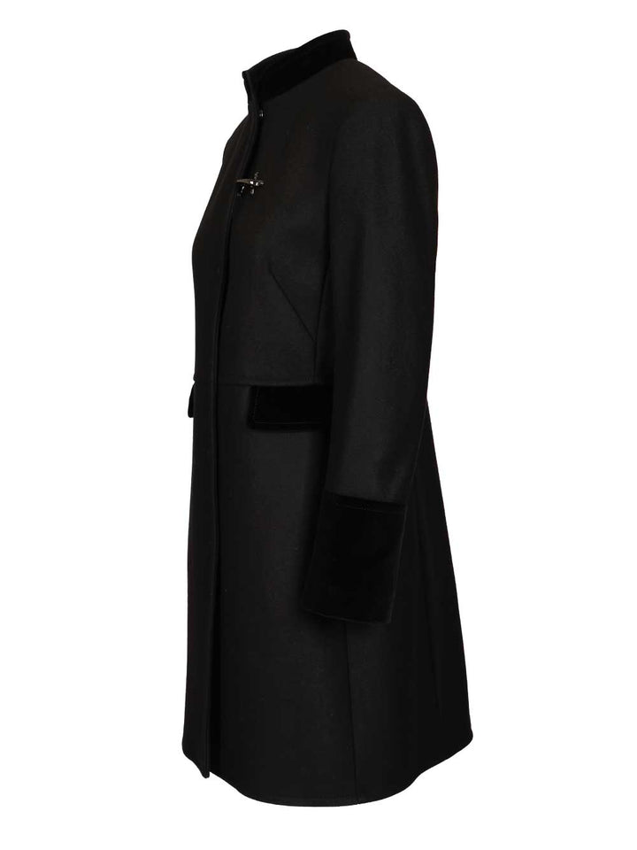 Fay Wool Coat Coats - Nero | 4091858a8d12fe20ade93815e743b2bef51a74d5
