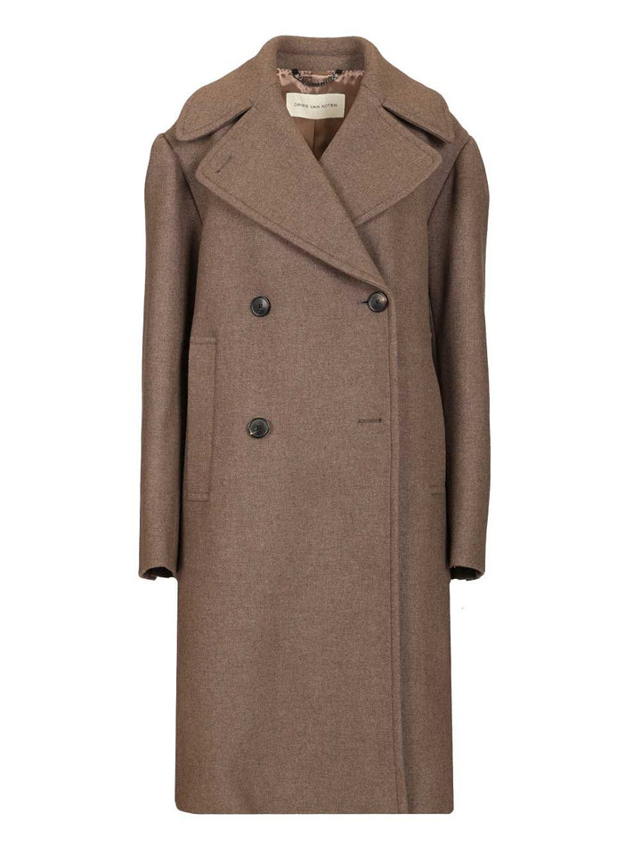 Dries Van Noten Oversized Double-Breasted Coat Coats - Beige | 41aac73d053e7439555153f1fe9513ea08e0b18d