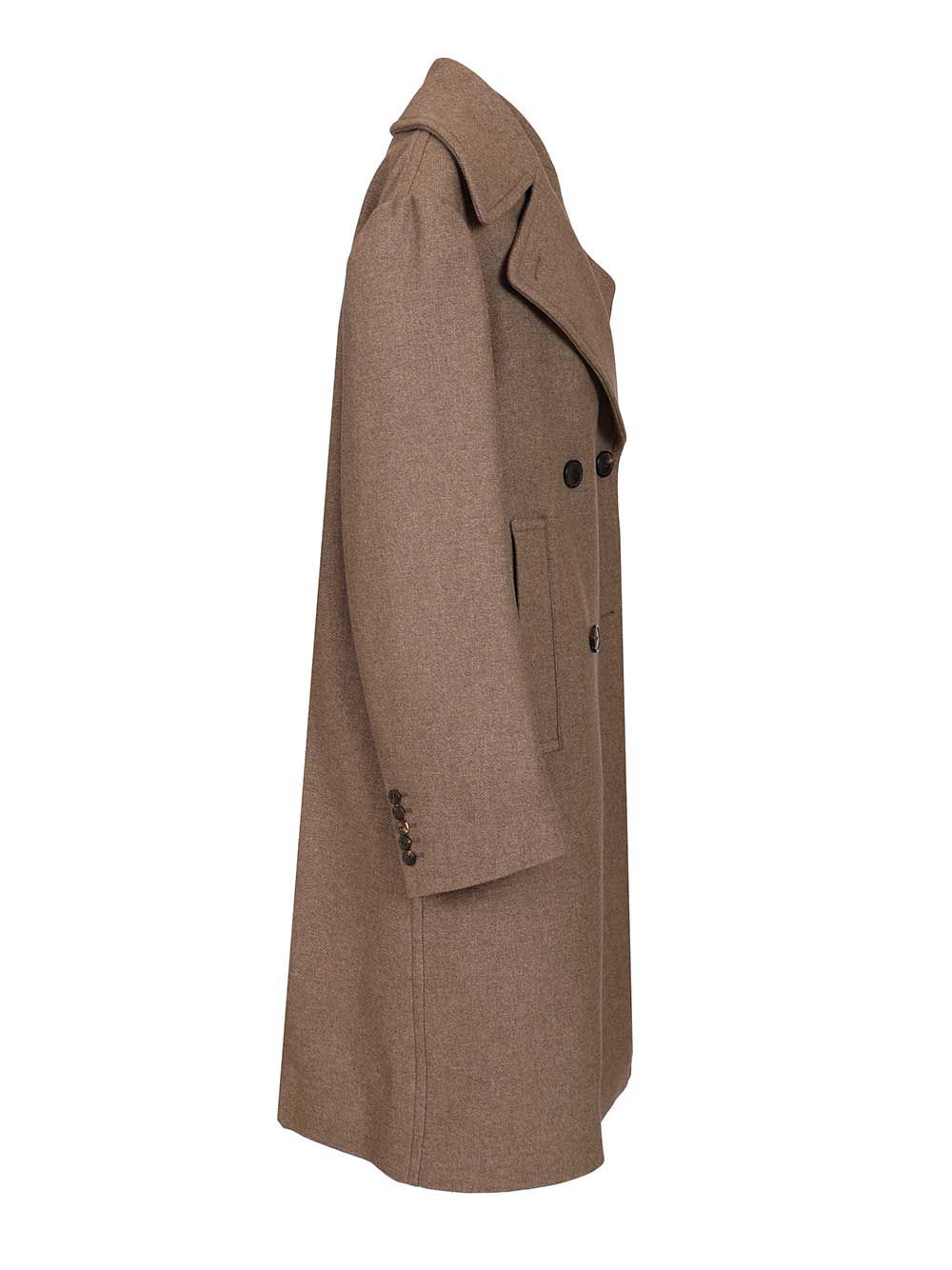 Dries Van Noten Oversized Double-Breasted Coat Coats - Beige | 08f04d69bc0d15136be83a45f46d71aa0217be7d