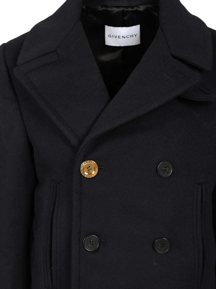 Givenchy Wool Pea Coat Coats - Blu | ae0abac3d7485ec461a14de5c88866223c5a98f2