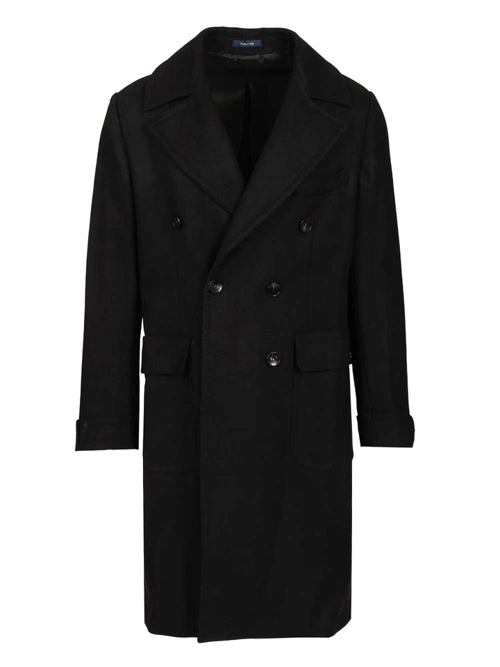 Guarinucci Double-Breasted Wool Coat Coats - Nero | 1c898e20a29f465dcfe8a90e09ff2c8d69fe26a7