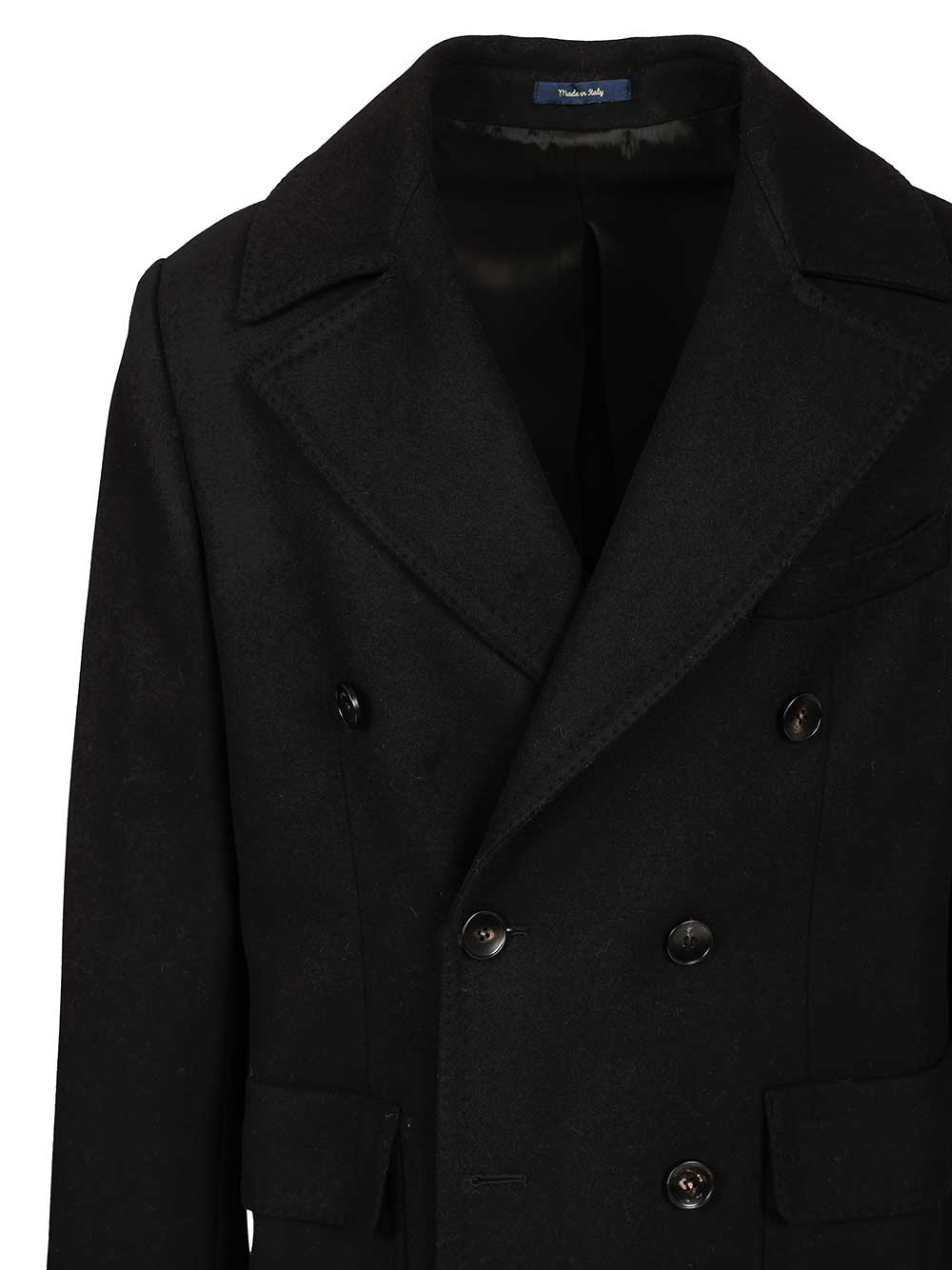 Guarinucci Double-Breasted Wool Coat Coats - Nero | 52aa6b200a1fc7fb78d4389161eb83110233ba8b