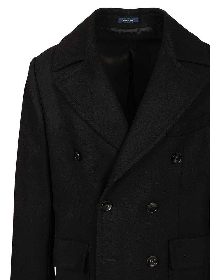 Guarinucci Double-Breasted Wool Coat Coats - Nero | 52aa6b200a1fc7fb78d4389161eb83110233ba8b
