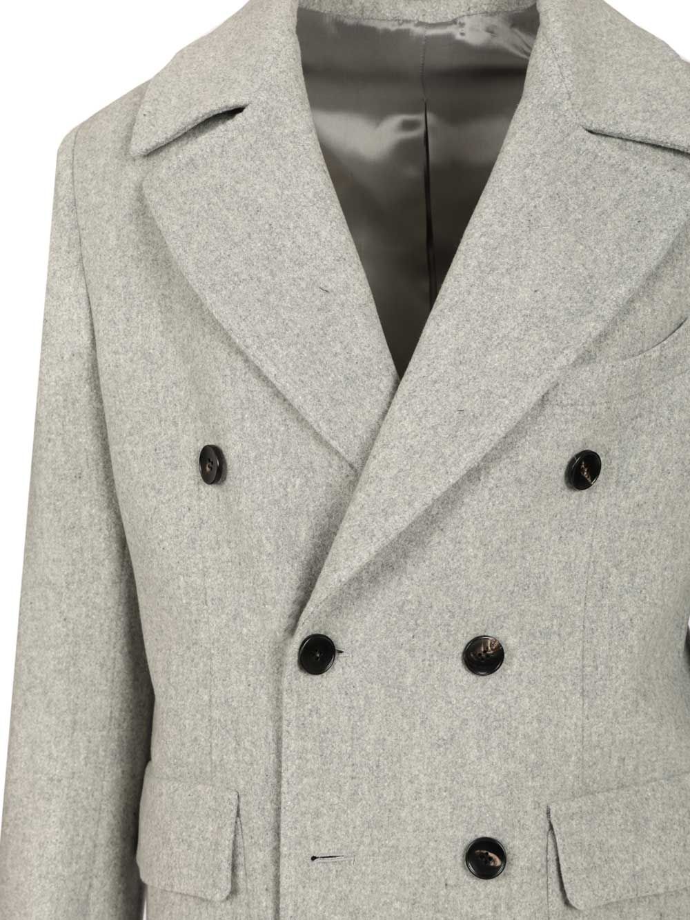 Guarinucci Double-Breasted Wool Coat Giacche - Grey | 8123636260ccbc4741f0ba5f072fb5fc34a2f851