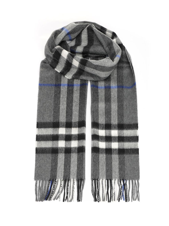 Burberry Cashmere Check Scarf Scarves And Foulards - Grey | 011c57e77d2eb5bfce56e469c339532eaf648d85