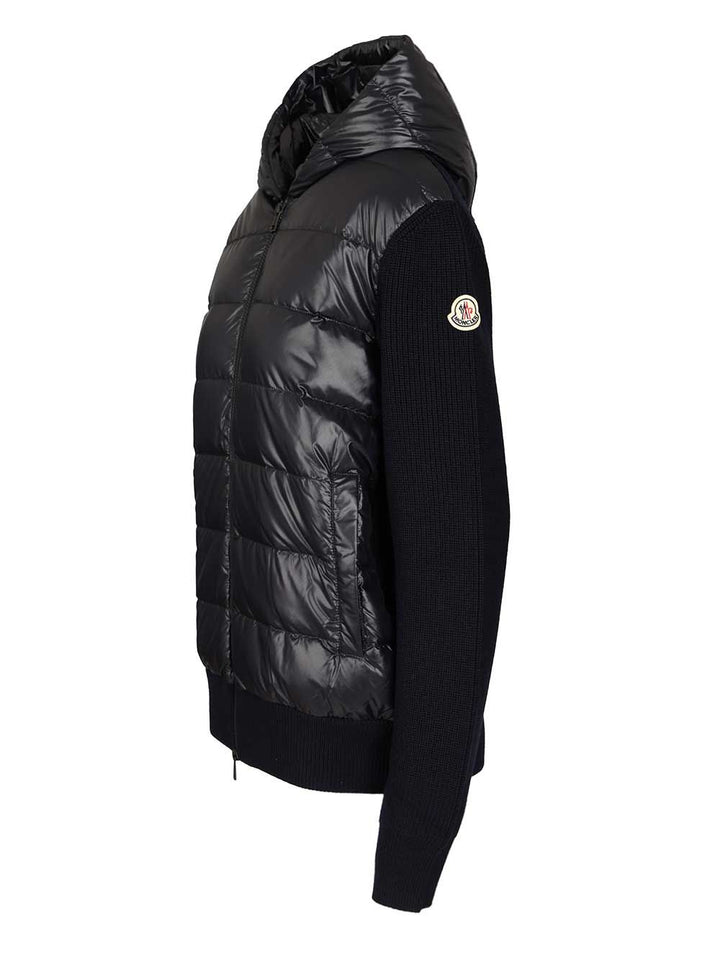 Moncler Padded Hoodie Knitwear - Blu | be9d2b978f7a4fbfce956c2ba1b48a18366e05cf