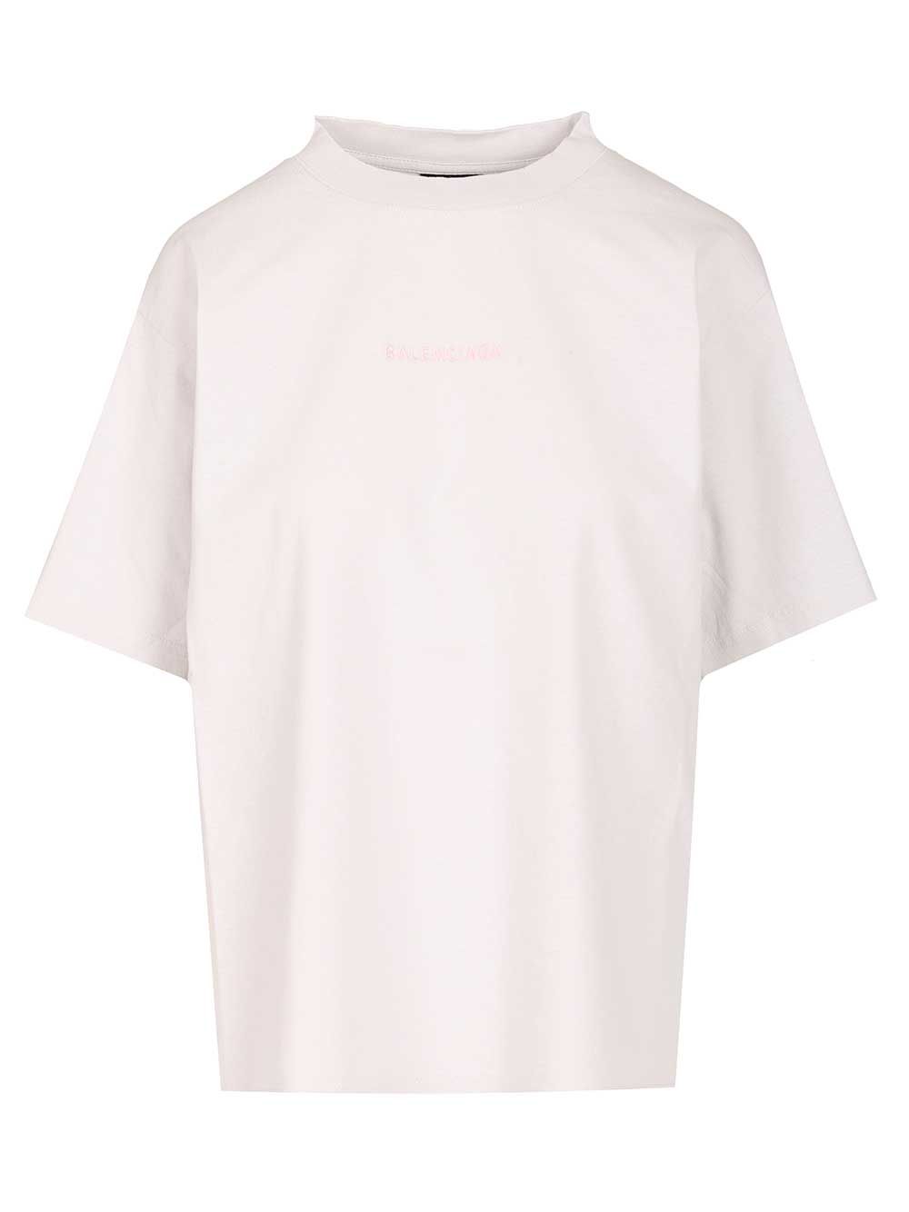 Balenciaga With Balenciaga Print T-Shirt - Bianco | 3d7db64240b93d5d2929a7c00e22398570ff1495