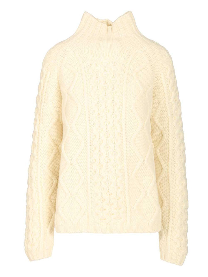 Filippa K Cable-Knit Wool Sweater Knitwear - Bianco | 21e51d6bdb1331961c0c3d3c09933cd56317b50a