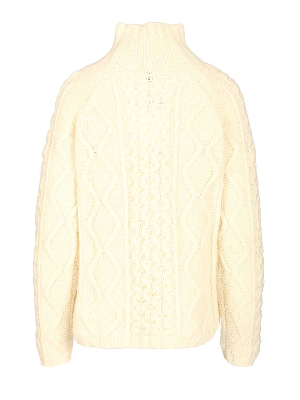 Filippa K Cable-Knit Wool Sweater Knitwear - Bianco | ecd6e6a6cae536124466790e06d7557cfd03dc45